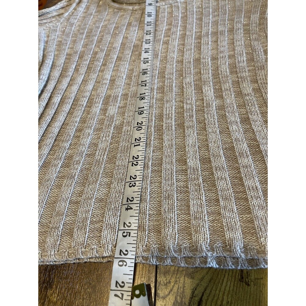Apt 9 Women's Sweater Long Sleeve Sz Small Shimmer Ribbed Cowl Neck Ribbed Y2K - Picture 12 of 13